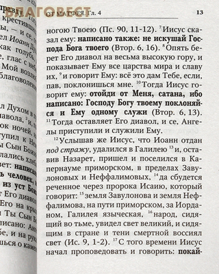 Святое Евангелие (слова Спасителя выделены жирным шрифтом) (фото, вид 2)